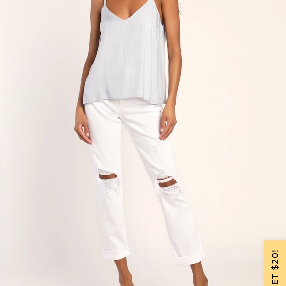 Daze lover boy distressed white jeans